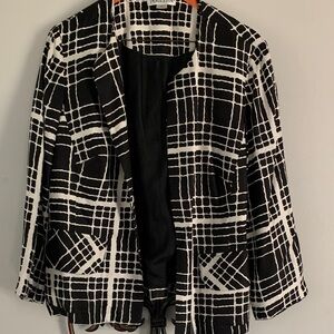 Pendleton Black and White Plaid Blazer